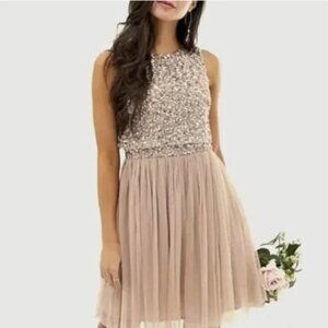 Maya Deluxe Bridesmaid Sleeveless Tulle Dress - UK 8 Petite